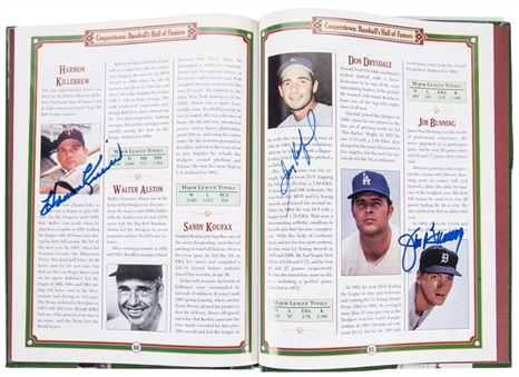 Baseball Hall of Famers Multi Signed Cooperstown Book with 50 Signatures Including Koufax, Rizzuto & Kuhn (JSA)